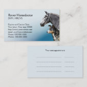 馬および犬の獣医のアポイントメント 予約カード (正面/裏面)