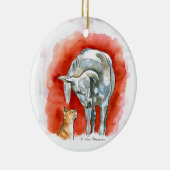 馬および猫 セラミックオーナメント (右)