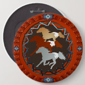 馬および盾ボタン 缶バッジ (正面&裏面)