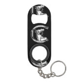 馬および蹄鉄の傷の芸術 キーホルダー栓抜き (裏面)