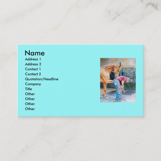 馬および蹄鉄工 名刺 (正面)