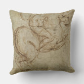 馬および騎士(紙でペンとインク) クッション (裏面)