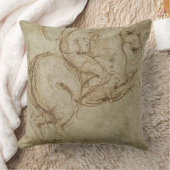 馬および騎士(紙でペンとインク) クッション (ブランケット)