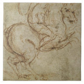 馬および騎士(紙でペンとインク) タイル (正面)