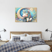 馬お洒落と三日月 キャンバスプリント (インサイチュ (寝室))