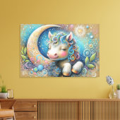 馬お洒落と三日月 キャンバスプリント (インサイチュ (リビング))