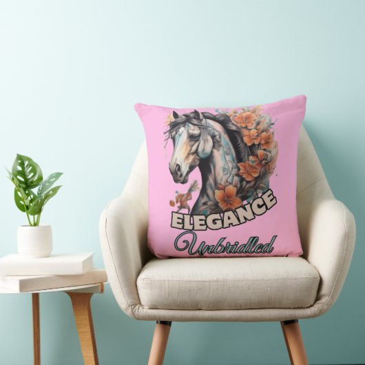 馬お洒落のタトゥーと鮮やかフローラTouch クッション (椅子)