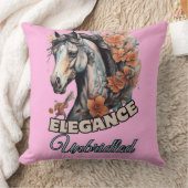 馬お洒落のタトゥーと鮮やかフローラTouch クッション (ブランケット)