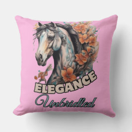 馬お洒落のタトゥーと鮮やかフローラTouch クッション