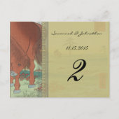 馬お洒落の結婚テーブル番号カード ポストカード (正面)