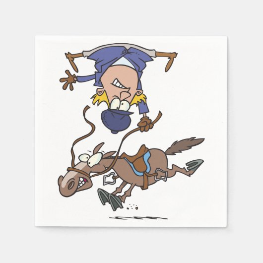 馬から落ちる紙ナプキン スタンダードカクテルナプキン (正面)