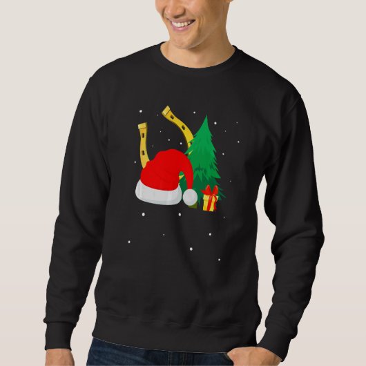馬かわいいクリスマス スウェットシャツ (正面)