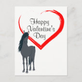 馬かわいらしとハートハッピーバレンタインデー シーズンポストカード (正面)