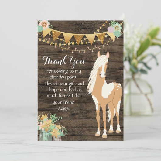馬かわいらしと花の素朴木 サンキューカード (スタンド正面)