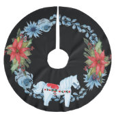 馬かわいらし付きクリスマスリース ブラッシュドポリエステルツリースカート (正面)