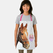 馬かわいらし獣馬馬厩舎モノグラム エプロン (インサイチュ)
