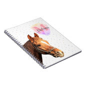 馬かわいらし獣馬馬厩舎モノグラム ノートブック (右側)