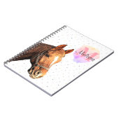 馬かわいらし獣馬馬厩舎モノグラム ノートブック (左側)