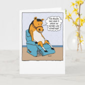 馬がおもしろい椅子に座っているのを誕生日 カード (黄色い花)