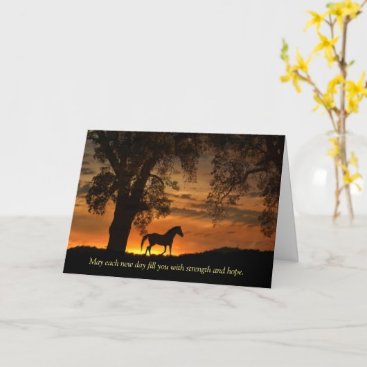 馬がんトリートメント勇気付けられるのGet Well Card カード (黄色い花)