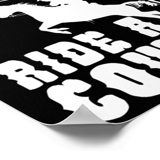 馬がカウボーイの馬に乗っおもしろいて男性に乗るのを除く ポスター (角)