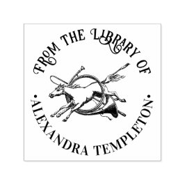 馬がホーンを飛び越える図書館の本の名前 セルフインキングスタンプ