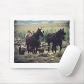 馬が付いている干し草の作成 マウスパッド (マウス)
