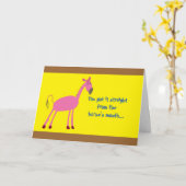 馬が付いている父の日の挨拶状 カード (黄色い花)