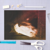 馬が大好きな女の子だけの農場で茶色の馬 薄葉紙 (クラフト)