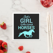 馬が大好きな女の子を馬で駆ける スタンダードカクテルナプキン (インサイチュ)