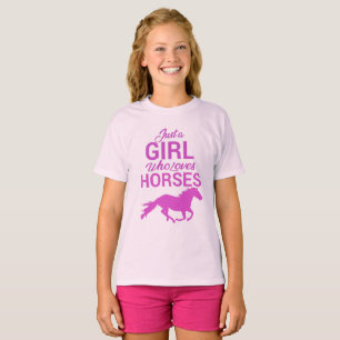 馬が大好きな女の子を馬で駆ける Tシャツ