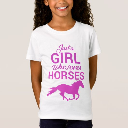 馬が大好きな女の子を馬で駆ける Tシャツ (正面)