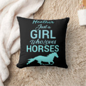 馬が大好きな女の子を駆けパーソナライズされたる クッション (ブランケット)