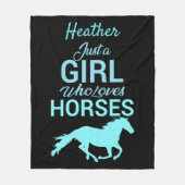馬が大好きな女の子を駆けパーソナライズされたる フリースブランケット (正面)