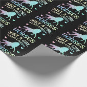 馬が大好きな女の子 ラッピングペーパー (角)