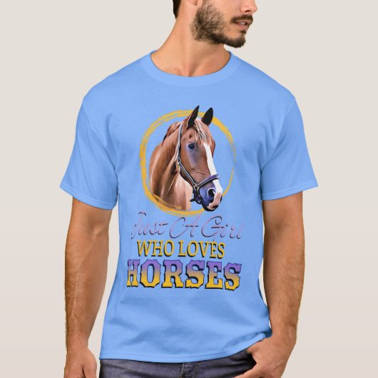 馬が大好きな女の子 馬好き ギフト プレゼント Tシャツ (正面)