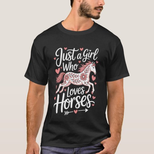 馬が大好きな女の子 Tシャツ (正面)
