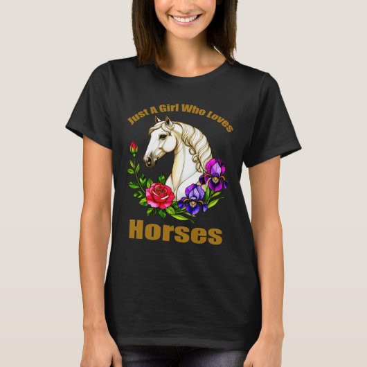 馬が大好きな女の子 Tシャツ (正面)