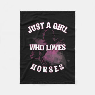 馬が好きな女の子のためのスポーツTシャツ フリースブランケット