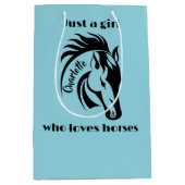 馬が好きな女の子のデザイン ギフトバッグ (正面)