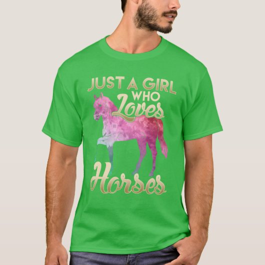 馬が好きな女の子 銀河宇宙の馬 Tシャツ (正面)