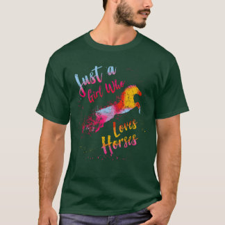 馬が好きな女の子 馬好き おもしろTシャツ Tシャツ