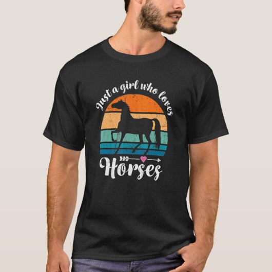 馬が好きな女の子 馬術 乗馬 Tシャツ (正面)