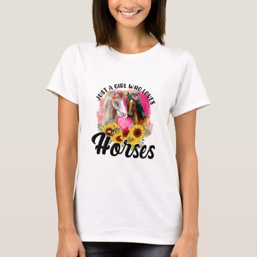 馬が好きな女の子 Tシャツ (正面)