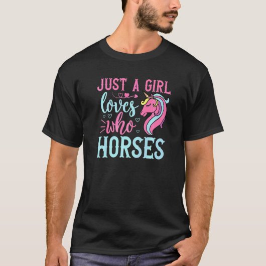 馬が好きな女の子 Tシャツ (正面)