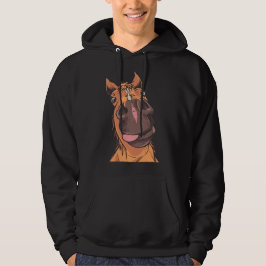 馬が好き 可愛い女の子 馬 パーカ (正面)