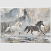 馬が山の霧の切り離しを駆け抜ける 薄葉紙 (正面)
