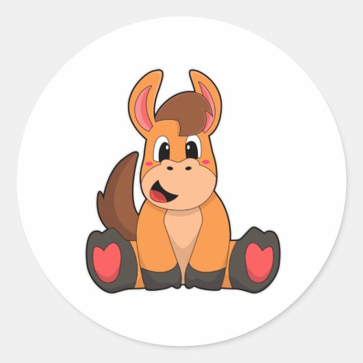 馬が座って ラウンドシール (正面)