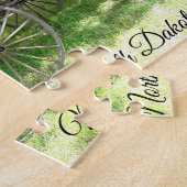 馬が引く乳母車および赤の小屋 ジグソーパズル (側面)