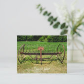 馬が引く干し草レーキ ポストカード (スタンド正面)